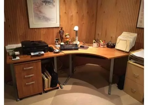 Computer Desk, Files and Chair